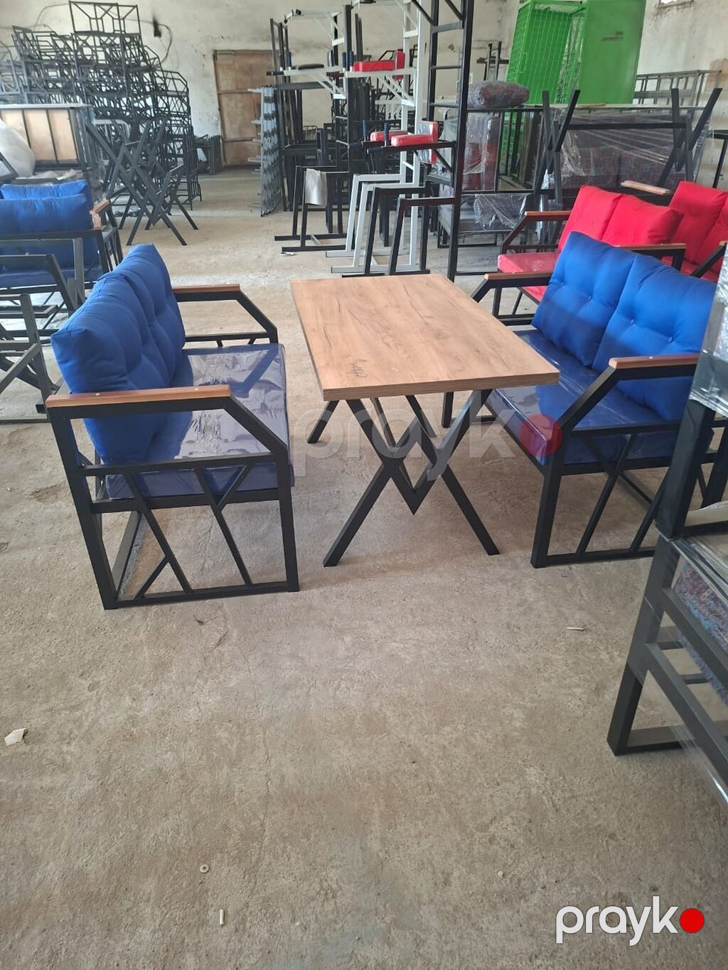 Metal karkaslı oturma dəsti – restoran, kafe, teras və bağ məkanları — Mobilya dəstləri, Bakı (5)