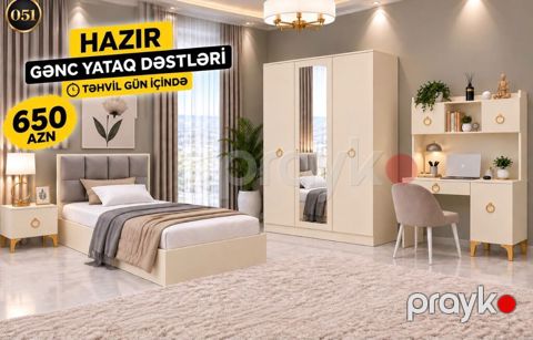 Hazır Gənc Yataq Dəsti Dəst tərkibi: - Tək nəfərlik çarpayı (yumşaq — Bakı
