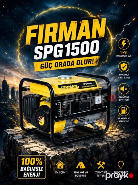 Benzin generator Firman SPG1500 — Bakı