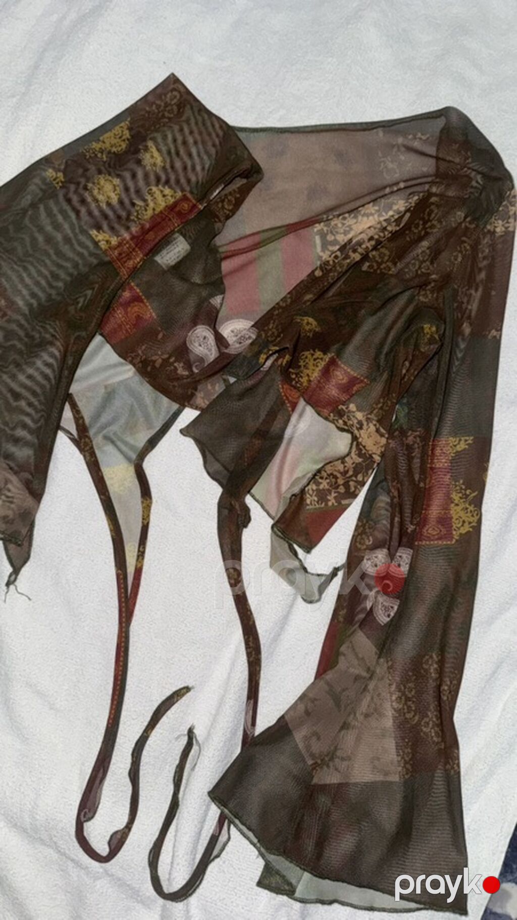 Şəffaf şifon qadın bluzu – bağlamalı model - Stil: Ön bağlamalı, qısa — Köynək, Bakı (2)