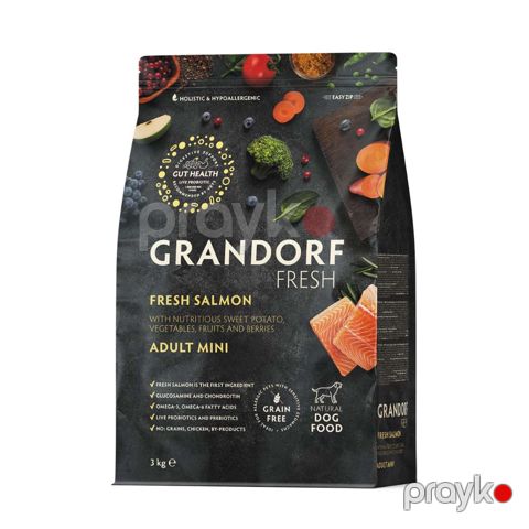 Quru yem Grandorf Fresh Salmon Mini Adult, xırda cinsli yetkin itlər üçün, 3 kq — Bakı