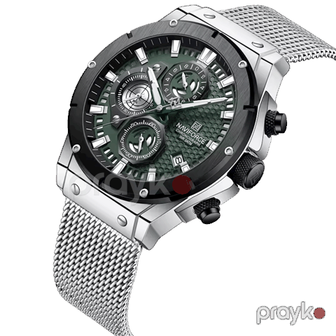 Kişi qol saatı Naviforce NF8027S Silver/Green — Bakı