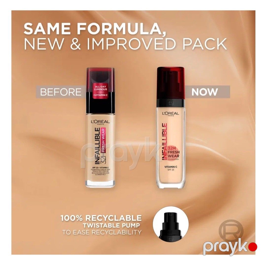 Tonal krem L'Oréal Paris Infaillible 32H Fresh Wear 125 Natural Rose 30 ml No Brand — Mallar, Bakı (3)