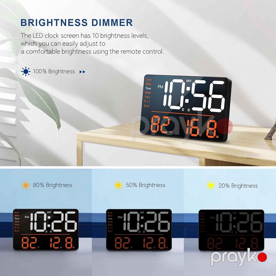 Divar saatı 6653 White/Orange Light — Mallar, Bakı (2)