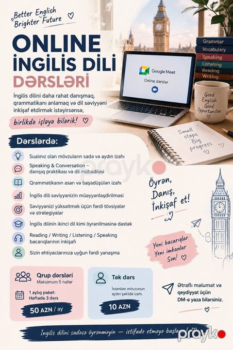 Müəllim, İngilis dili, 1-2 illik təcrübə, Növbəli qrafik — Bakı