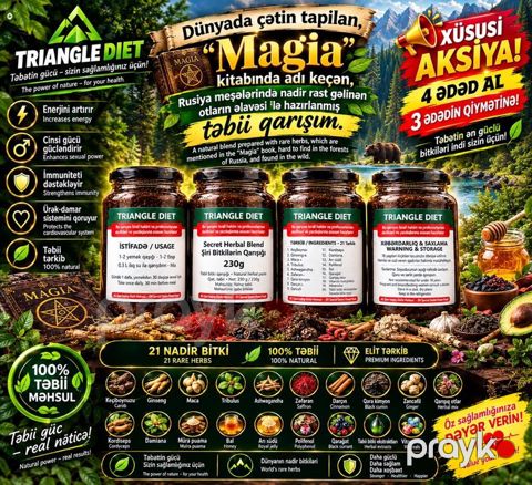 Triangle Diet – Təbii Güc Qarışımı Məhsul: Triangle Diet bitki — Bakı