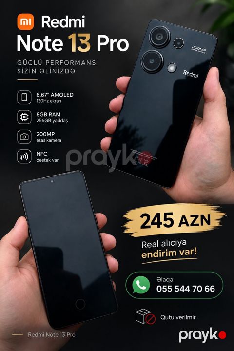 Redmi Note 13 Pro, 256 GB, rəng - Qara — İsmayıllı