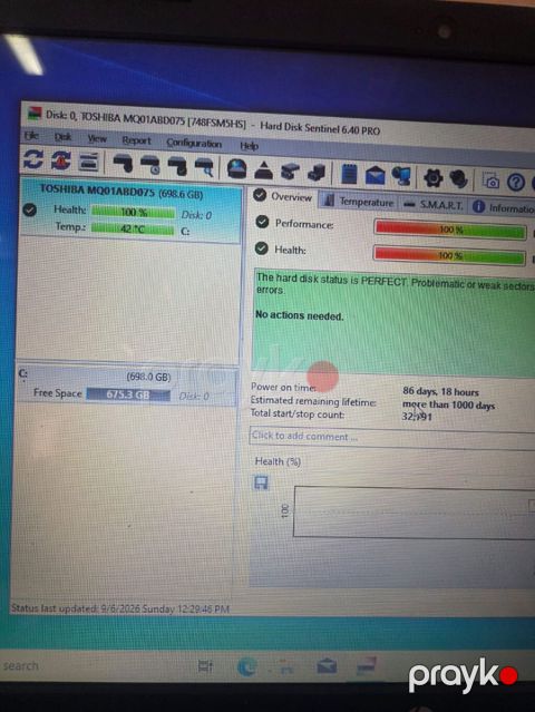 Toshiba 750GB 2.5" Sata noutbuk və pc üçün sərt diski satılır