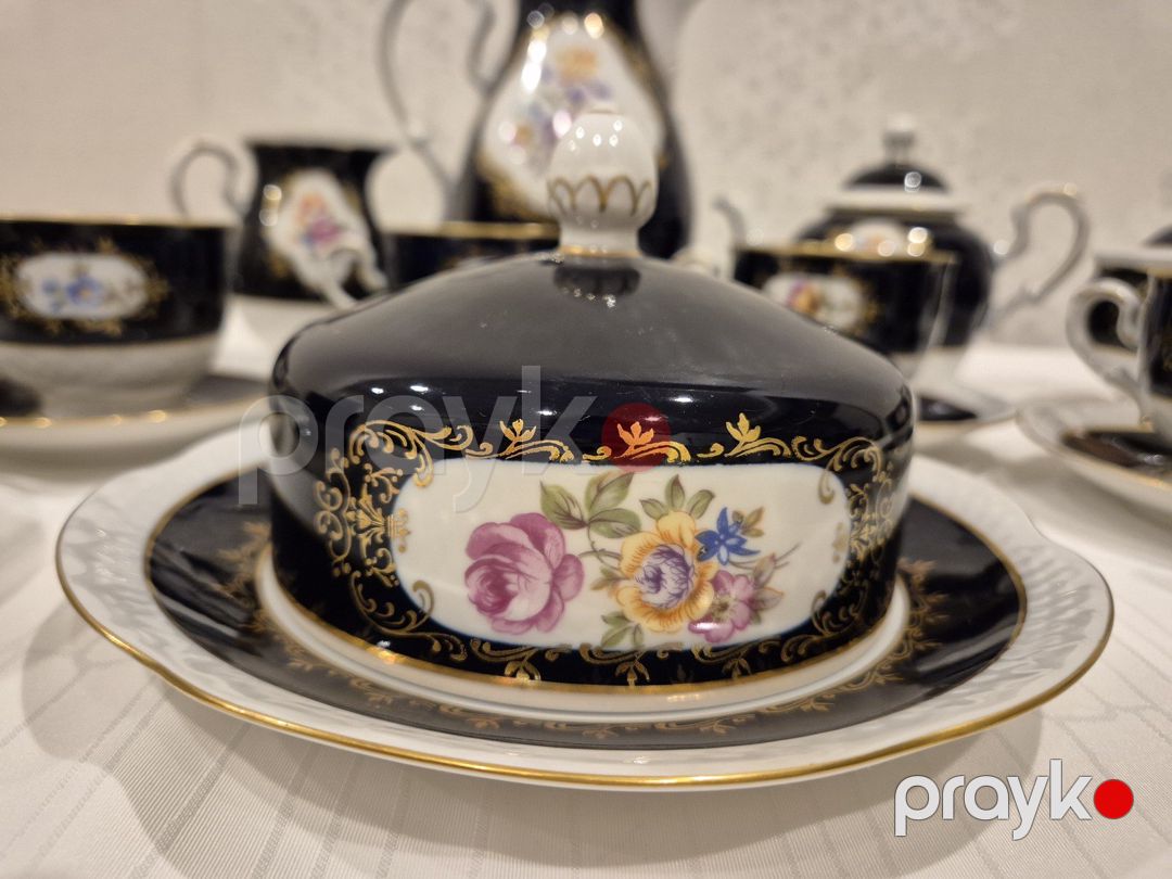 Çay-qəhvə servizi Vintage Volkstedt Pastorale Echt Kobalt — Qablar və mətbəx əşyaları, Bakı (2)