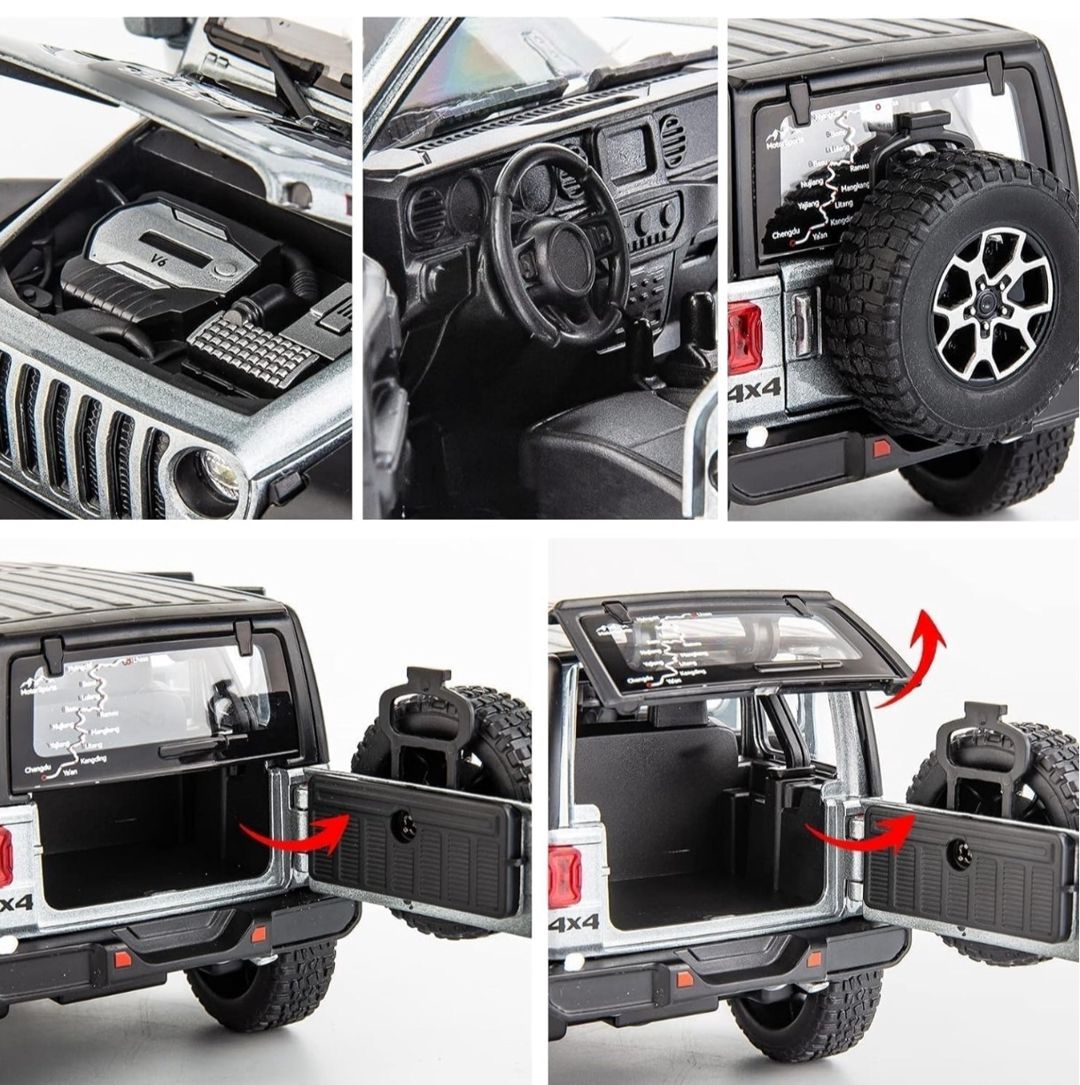 Avtomobil Wrangler Rubicon 1:24, səs və işıq ilə, sarı — Mallar, Bakı (3)