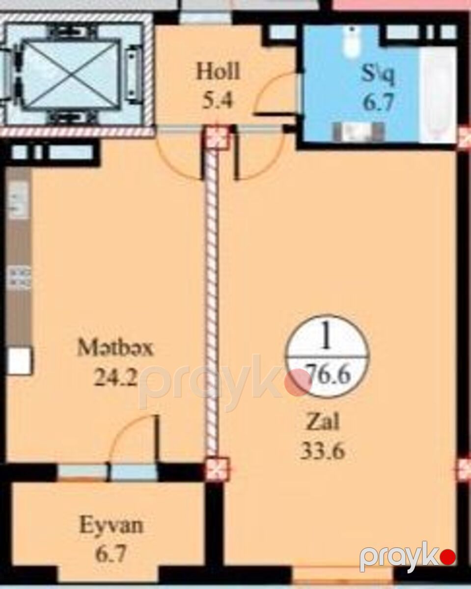 Satılır 2 otaqlı yeni tikili 77 m² — Mənzil, Bakı (2)