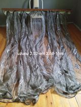 Tül pərdə dəsti - Material: nazik, şəffaf tül - Rəng: tünd boz fon — f§X STYLE