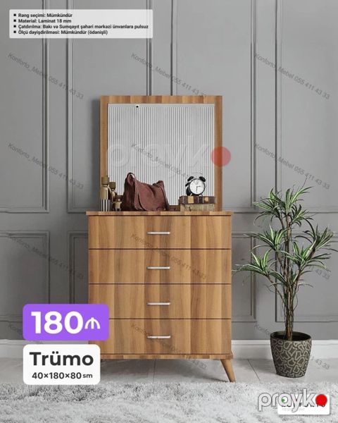 Trümo – 40×180×80 sm - Material: 18 mm laminat - Rəng seçimi — Bakı