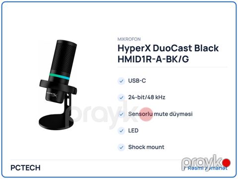HyperX DuoCast Black HMID1R-A-BK/G (4P5E2AA) — Bakı