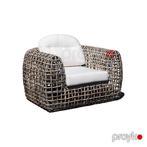 Bağ kreslosu Skyline Design Dynasty Armchair, White Mushroom, açıq hava üçün uyğun, rahat dizayn, möhkəm konstruksiya - 22381 — Bakı