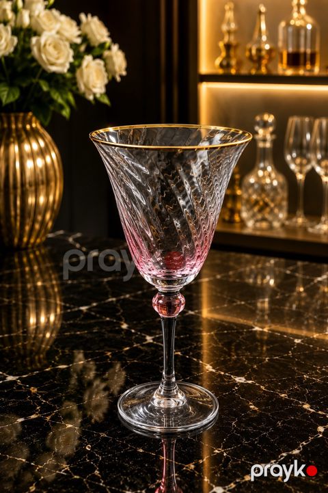 Badə dəsti 3443, çəhrayı, şüşə, 280 ml, 6 əd — Bakı
