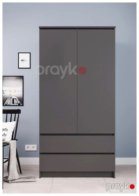 Şkaf Letta, Ldsp, boz, 180x51.5x90 sm — Bakı