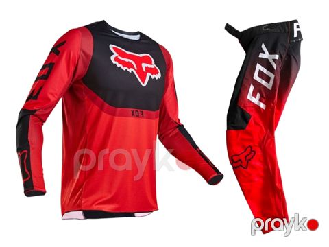 Motosikl geyim dəsti Fox Flexair Mach One, qara/qırmızı, ölçü 30 — Bakı