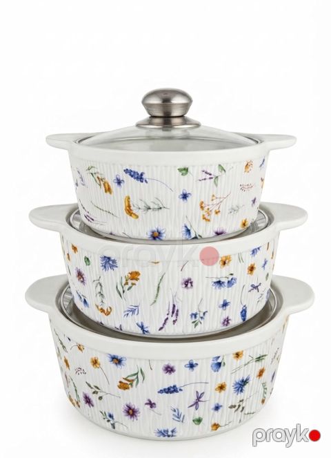 Yemək hazırlanması üçün qab-qacaq dəsti, keramika, 1/1.4/2.2 L — Bakı