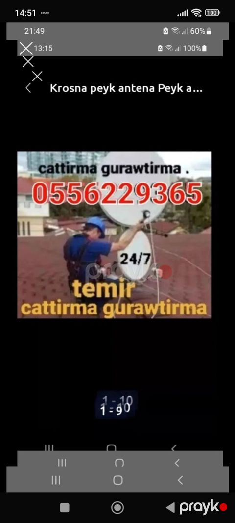 Peyk antenalarının quraşdırılması Quraşdırılma, Təmir, Tənzimlənmə Zəmanət — Bakı