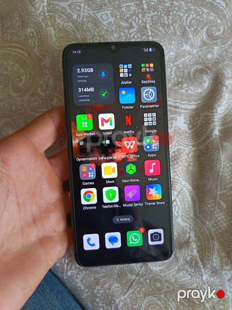 Oppo A18, 128 GB, rəng - Qara, Barmaq izi — Şirvan