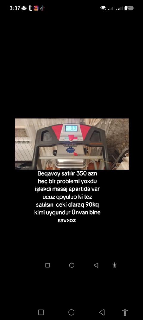 Beqavoy satılır 350 azn qiymet sondur heç bir problemi yoxdu işləkdi — Fitness və İdman Avadanlıqları