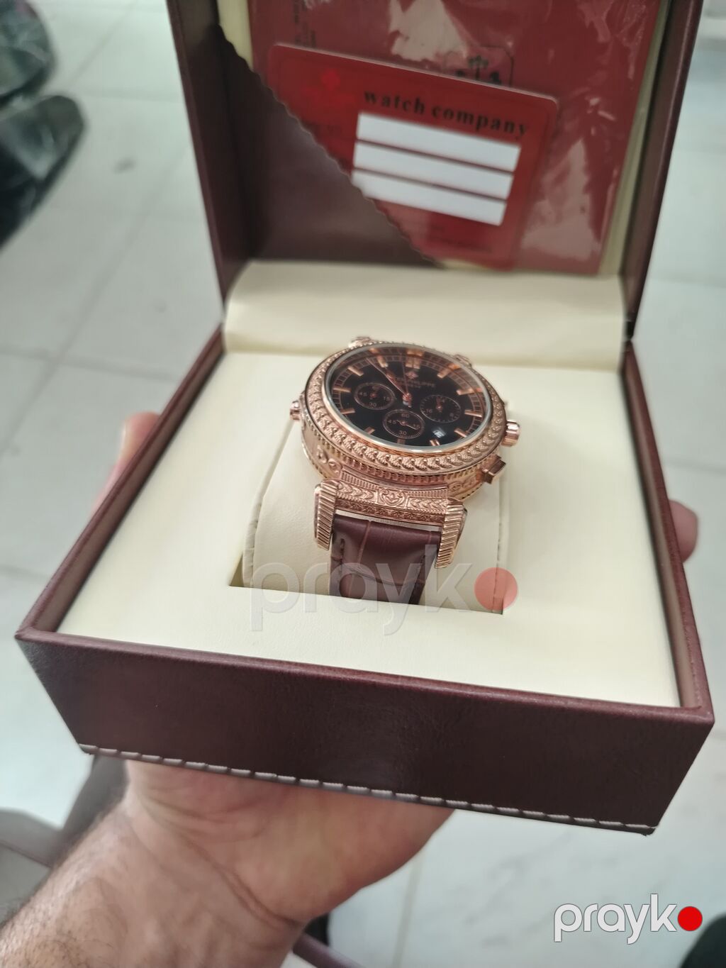 Patek Philippe tərzində qol saatı – qutu dəsti ilə - Korpusu qızılı — Qol saatları, Bakı (2)