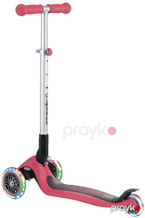 Yığılan skuter Globber Primo Foldable Lights, qırmızı/qara — Bakı