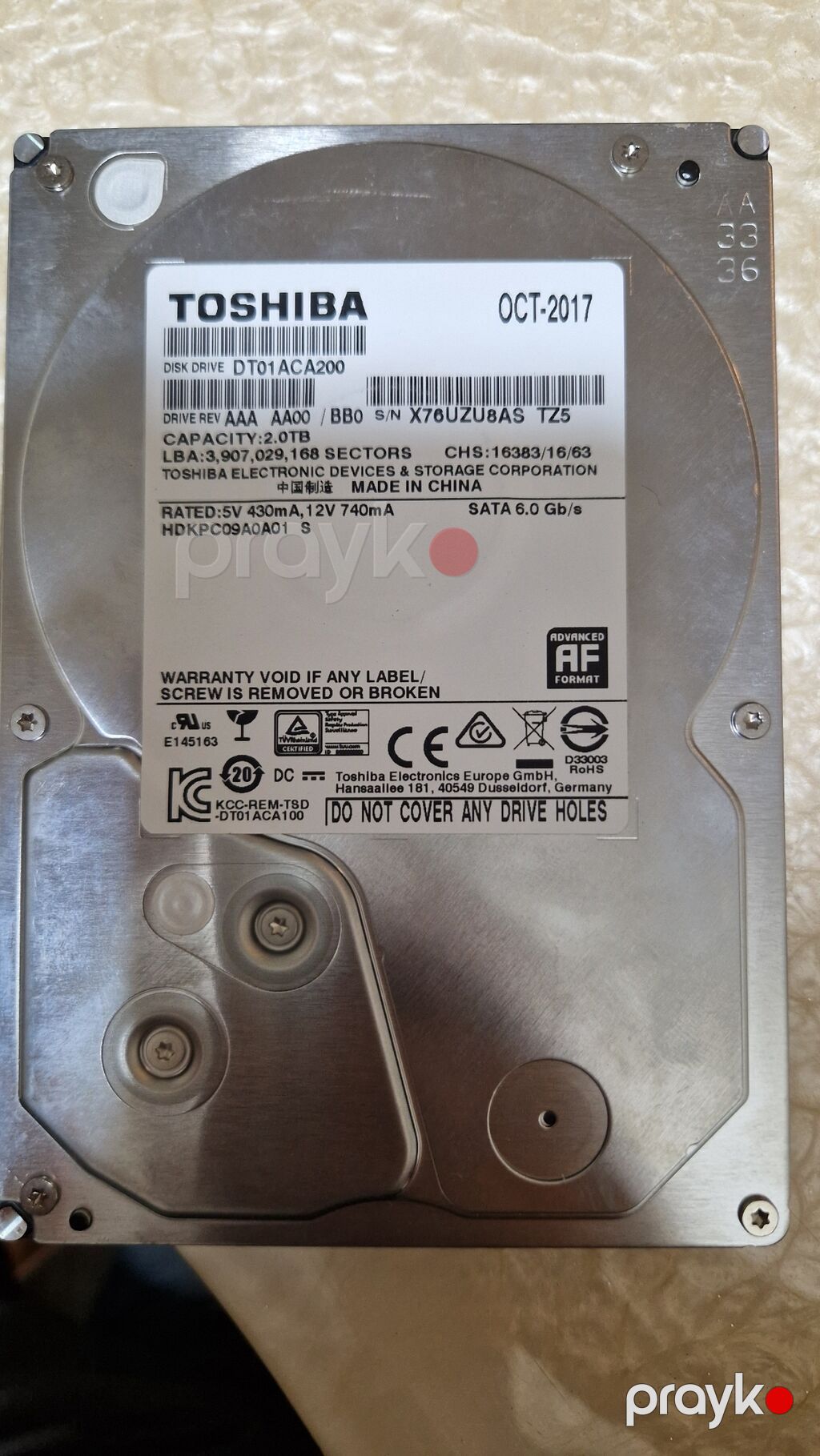 Sərt disk (HDD) Toshiba, 2 TB, İşlənmiş — Sabit diskləri, Sumqayıt (2)