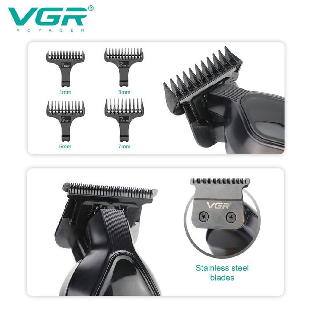 Trimmer VGR 921 - 2 sürətli - 6500-7500RPM / 1200MAH - 200 Dəqiqə — Saç kəsmə maşınları, Bakı (4)