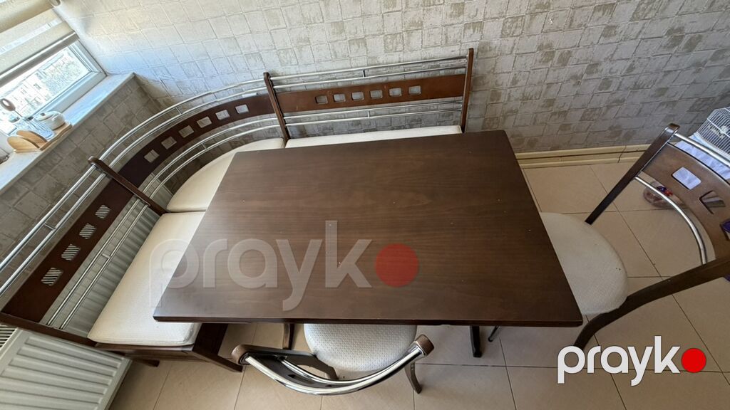 Mətbəx üçün, İşlənmiş, Açılan, Dördbucaq masa, 2 stul — Masalar və stullar, Bakı (5)
