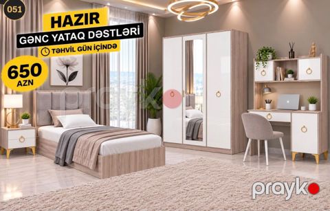 Hazır Gənc Yataq Dəsti Tərkibi: - Tək nəfərlik çarpayı (yumşaq — Bakı