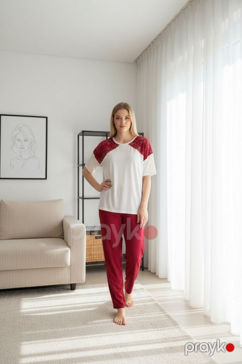 Qadınlar üçün şalvarlı dəst AC 2, rəngbərəng, pambıq, ölçü L/XL — Bakı