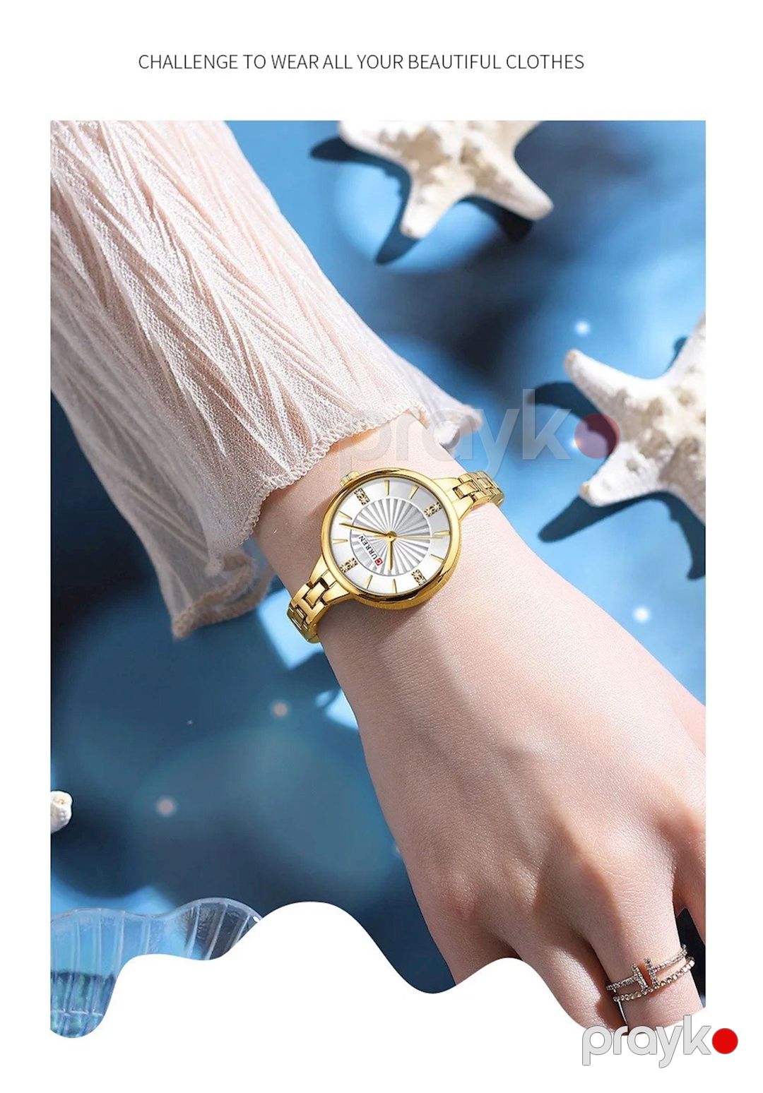 Qol saatı Curren C9097 Gold/White — Mallar, Bakı (2)