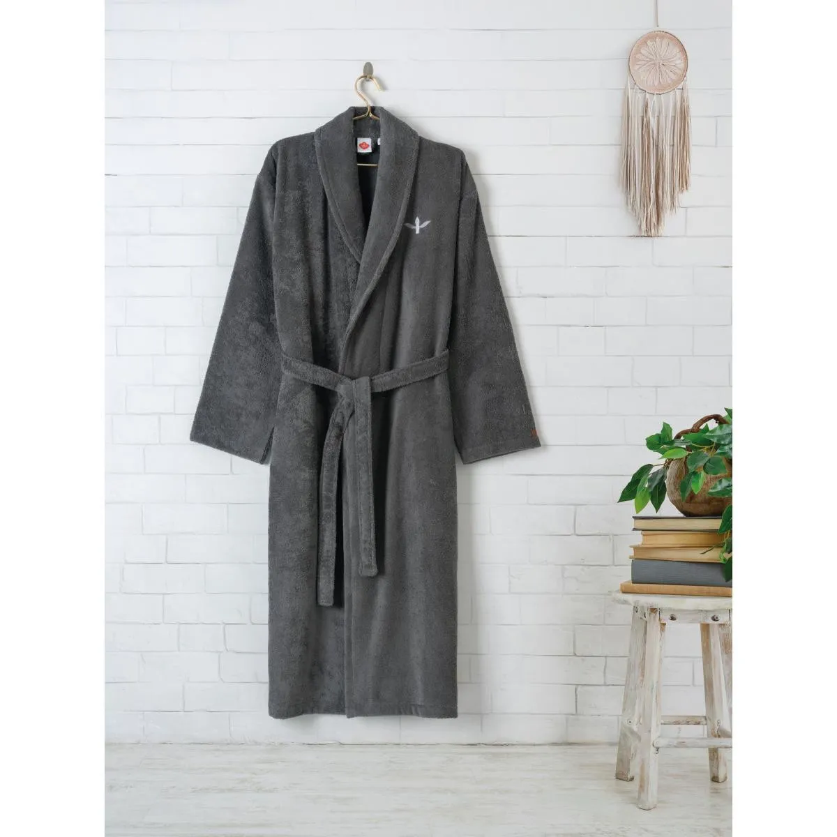 Hamam xalatı Cotton Box Wellness Zen S/M, bir nəfərlik, Antrasit (8680108080238) — Bakı