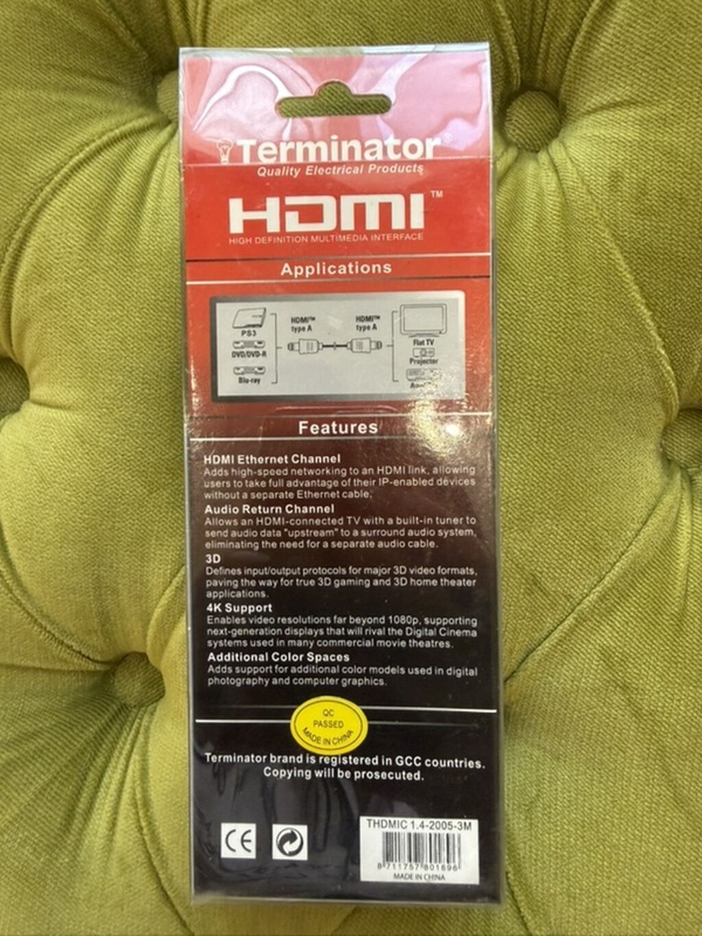Terminator HDMI kabeli – A tip (A Male – A Male), 3 metr — Video kabel və adapterlər, Bakı (2)
