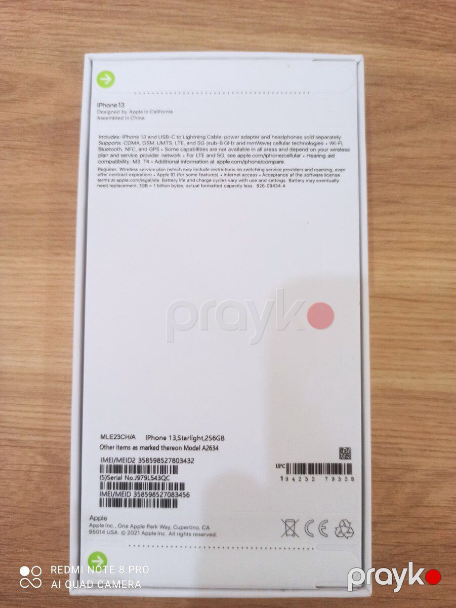 Apple iPhone 13 Starlight 256GB/4GB — Smartfonlar, Zaqatala (2)