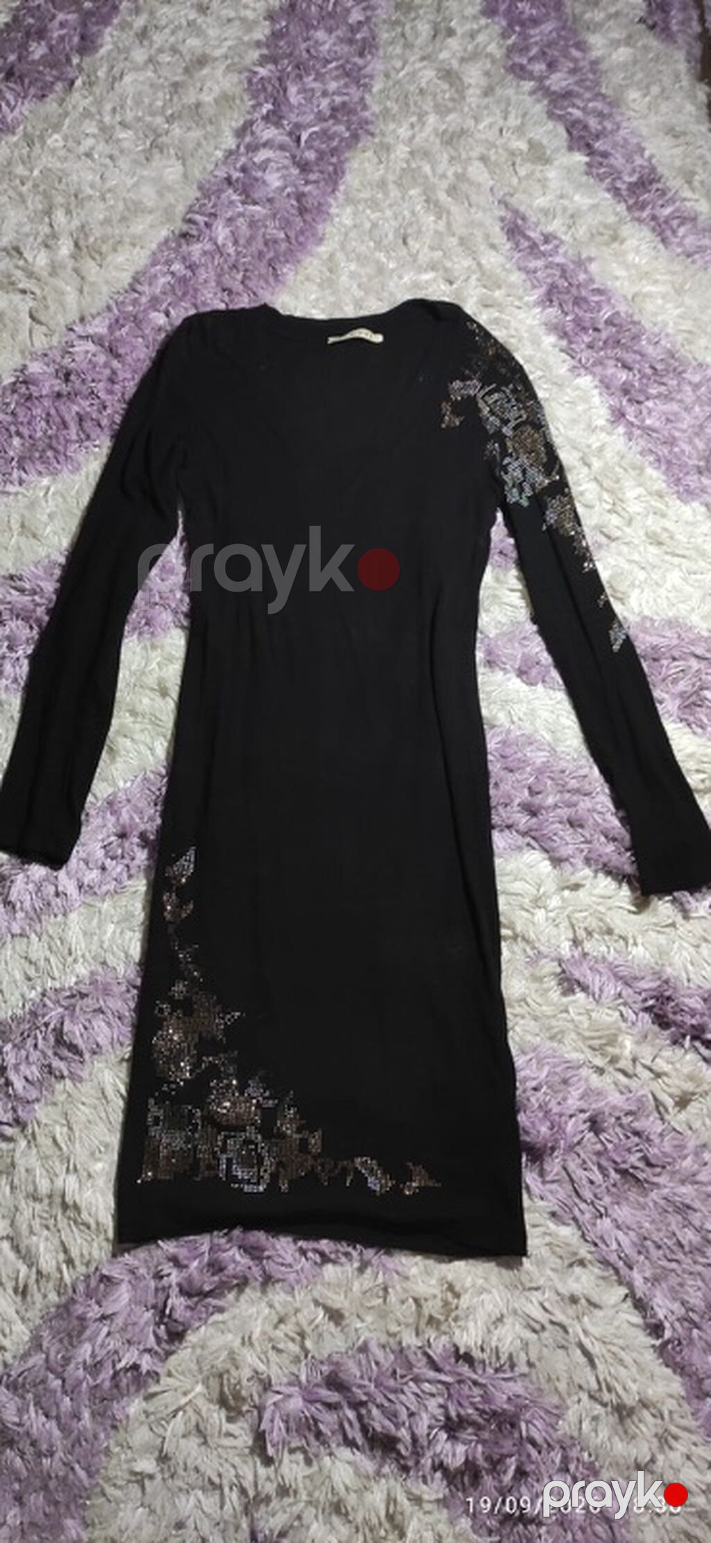 Qadın geyimləri paketi 1) Qara fon üzərində qırmızı floral printli — Axşam paltarları, Bakı (9)