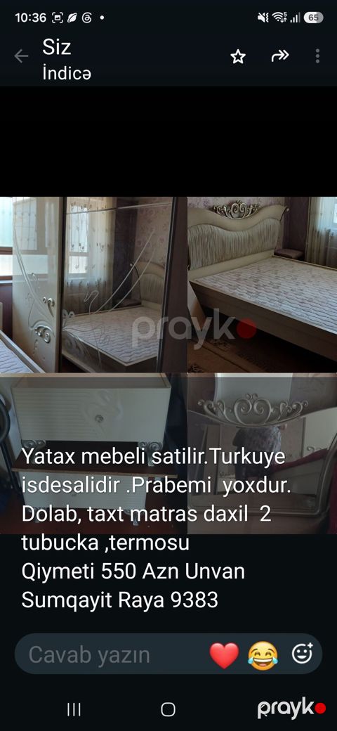 Yataq mebeli dəsti – Türkiyə istehsalı, prabelmi yoxdur. Dəstəyə — Sumqayıt