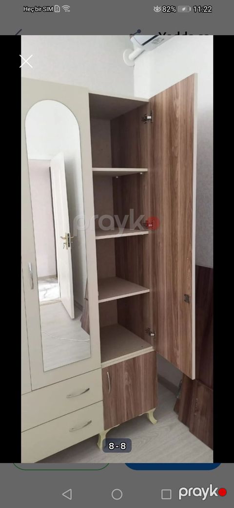 Geniş həcmli paltar şkafı - Model: iki aynalı orta bölmə, dörd — Digah