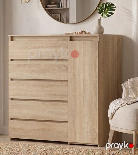 Komod MB27, laminat, rəng Sonoma, 120x110x50 sm — Bakı