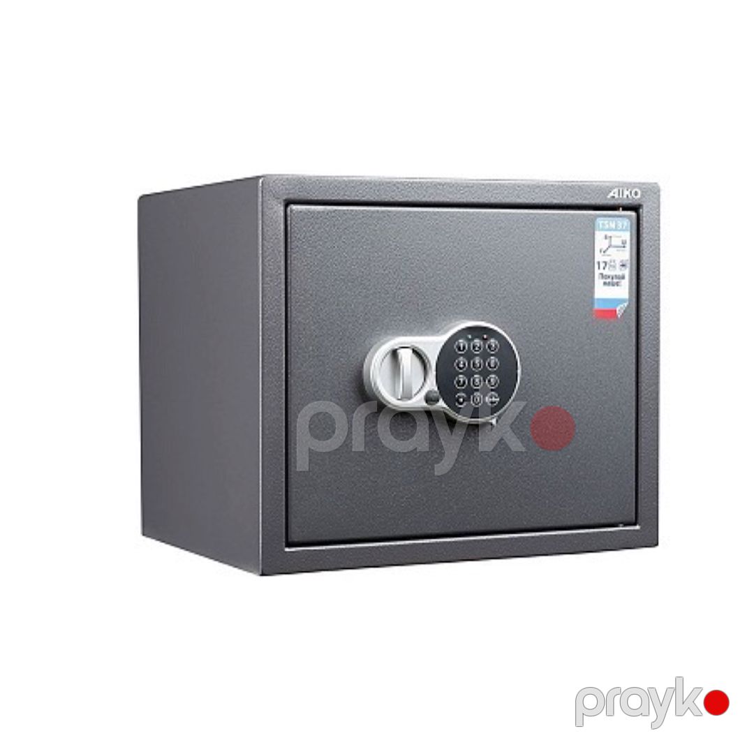 Ofis seyfi Aiko TSN-37 EL, elektron kodlu, boz, 370x435x381 mm — Mallar, Bakı (2)
