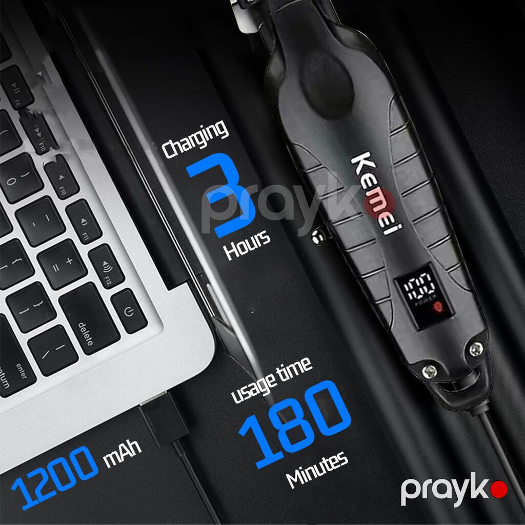 Trimmer Kemei 2293 - 1 Sürətli / 6000RPM / 1200MAH - 180 Dəqiqə / Typc — Saç kəsmə maşınları, Bakı (7)