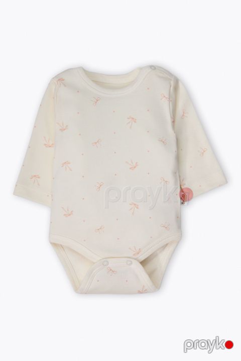 Qız üçün bodi Bebetto T4388, krem, pambıq, ölçü 0-3 ay — Bakı
