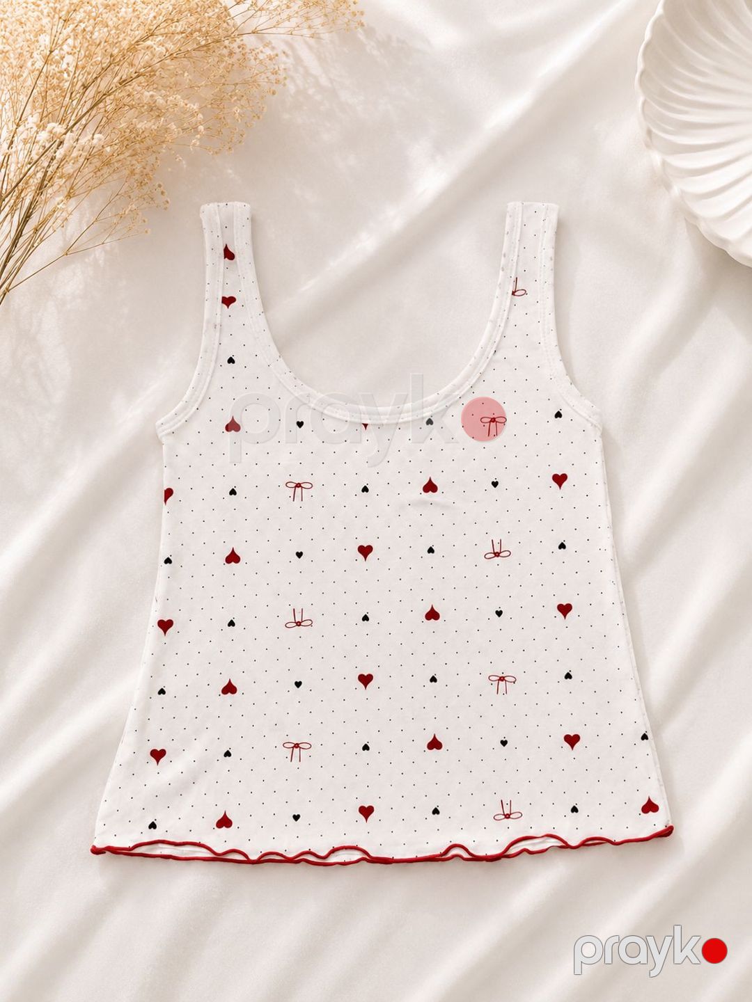 Kaprili pijama dəsti M90323, Ağ, Pambıq, ölçü L — Mallar, Bakı (2)