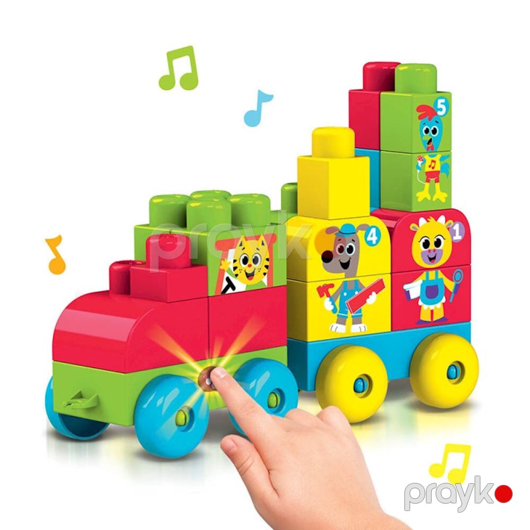 Parovoz-konstruktor "Азбукварик" Talky Blocks düymə Fermaya yollanırıq, 19 hissə — Mallar, Bakı (3)