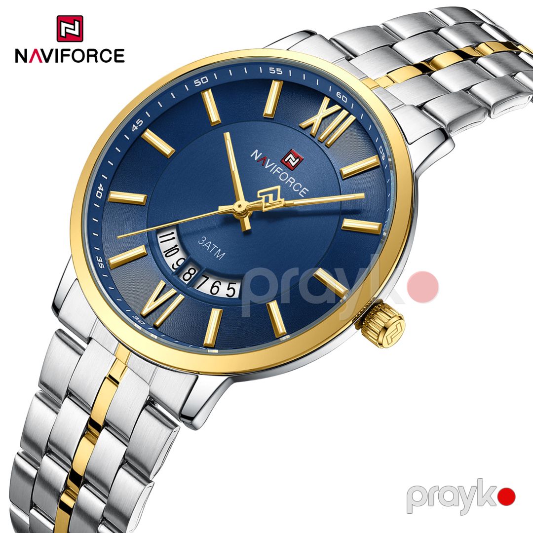 Kişilər üçün qol saatı Naviforce AA9238G, qızılı-gümüşü — Mallar, Bakı (2)