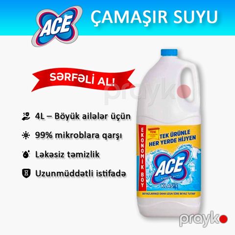 Ağardıcı Ace Klasik, 4000 ml — Bakı