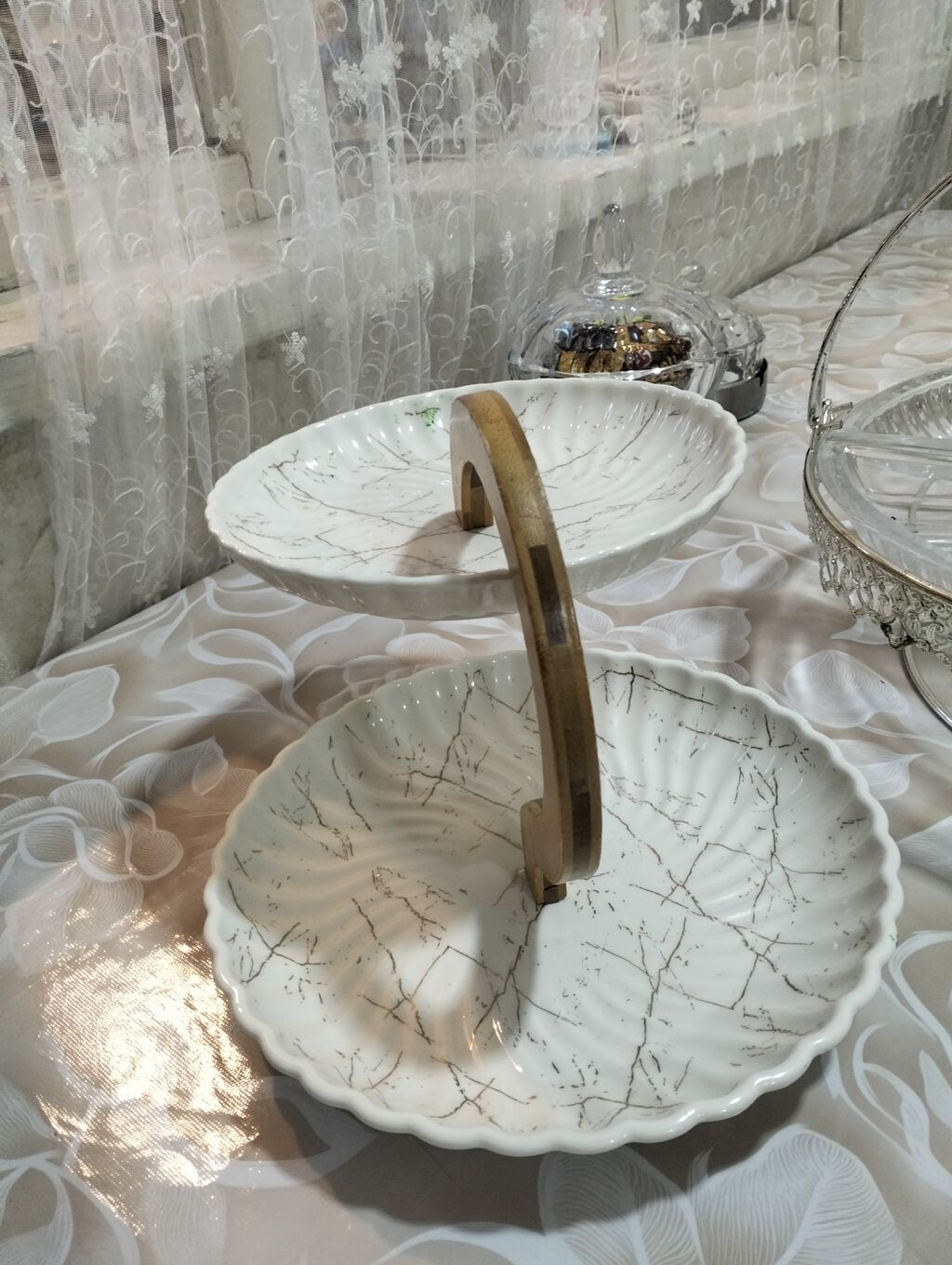 Tort və şiriniyyat qabı, rəng - Ağ, Keramika — Süfrə qabı, Bakı (3)