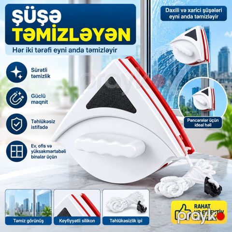 Şüşə təmizləyən 12663, abs plastik/maqnit, düz — Bakı